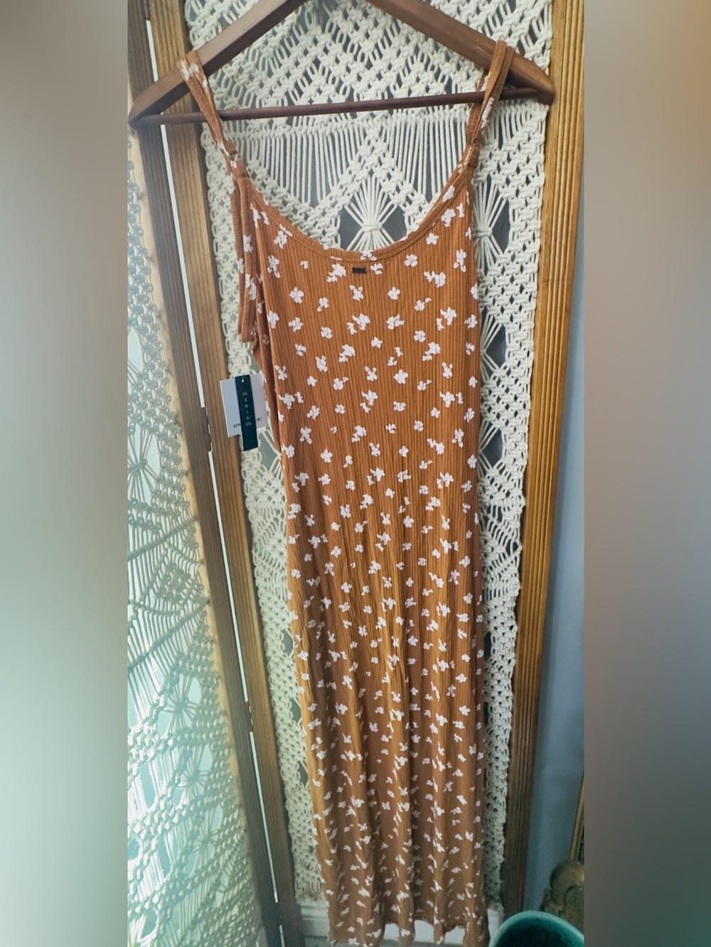 NWT O’Neil Floral Ribbed Knit Maxi Slip Dress